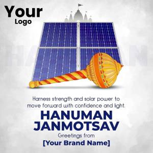 Hanuman Janmotsav greeting with solar panel and mace