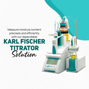 Karl Fischer Titrator instrument used for precise moisture content measurement.