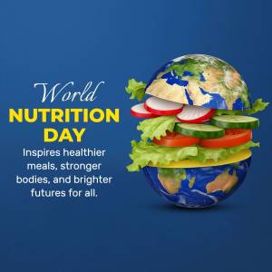 Earth shaped like a sandwich with fresh vegetables, promoting World Nutrition Day.