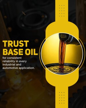 Advertisement for Trust Base Oil with an image of oil being poured into an engine.