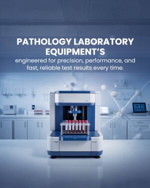 Modern pathology laboratory analyzer with test tubes