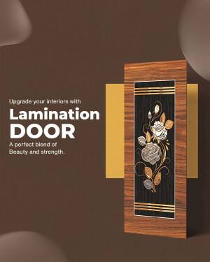 Elegant lamination door with floral design