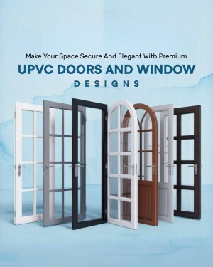 Variety of UPVC door and window designs in different colors