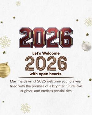 Golden 2024 New Year greeting with snowflakes and ornaments