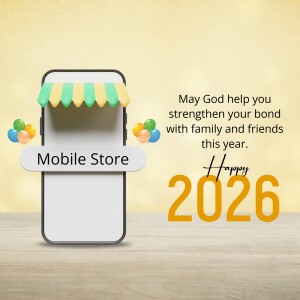Happy New Year 2025 - Mobile Store Wish Business Poster For X