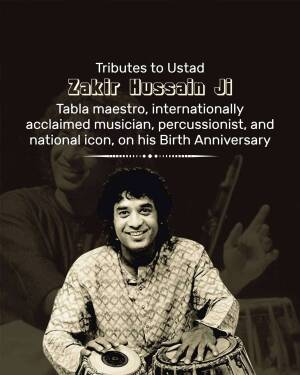 Portrait of Zakir Hussain, Tabla Maestro