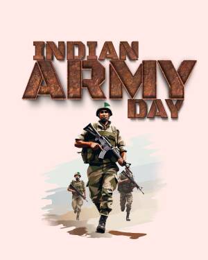 Indian Army Day poster featuring soldiers in uniform