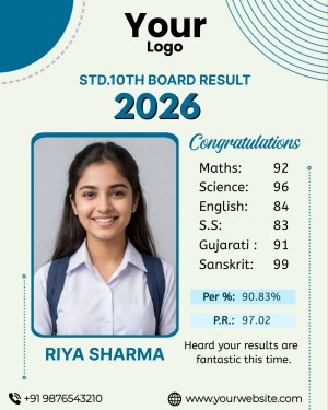 Student 10th Board Exam Result Announcement Creative Design For Telegram