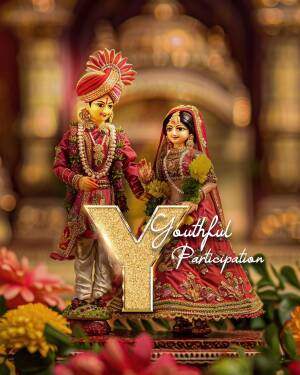 A decorative image of a bride and groom figurine with the letter 'Y' and the text 'Youthful Participation'.