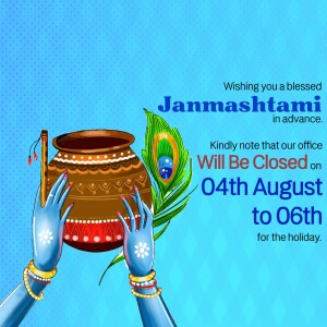Janmashtami Office Holiday Announcement Poster For Telegram