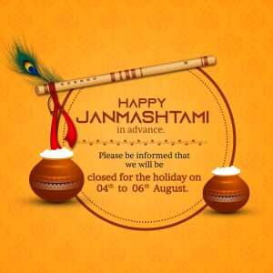 Janmashtami Holiday Closure Notice Branding Post For Telegram
