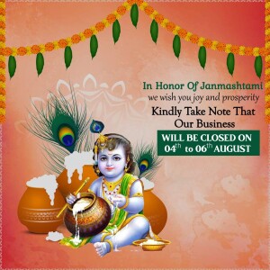 Janmashtami Holiday Closure Notice Post For WhatsApp