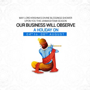 Janmashtami Holiday Announcement Notice Banner For Threads