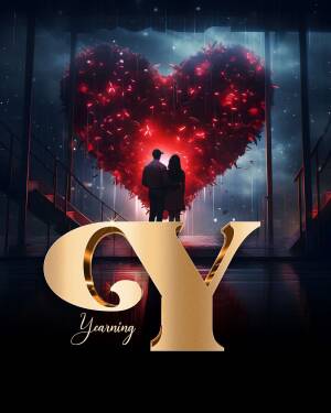 Couple silhouetted against a heart-shaped light display with the letters 'CY' and the word 'Yearning'.