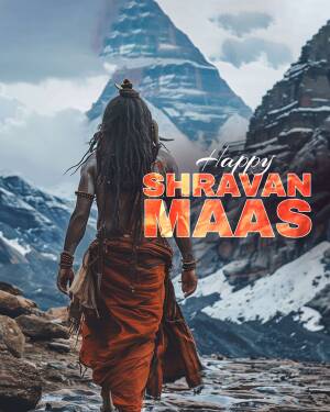 Happy Shravan Maas - Lord Shiva Design For Instagram