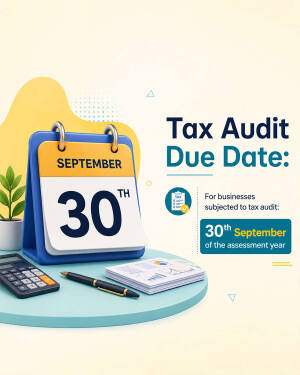 Calendar showing 30th September as tax audit due date