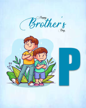 Illustration of two brothers with the text 'Happy Brother's Day'