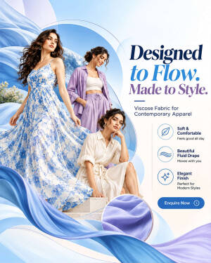 Models wearing soft flowy viscose fabric apparel with floral and solid pastel designs.