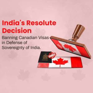 Image depicting India's decision to ban Canadian visas in response to sovereignty concerns.