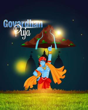Govardhan Puja Illustration Image For WhatsApp