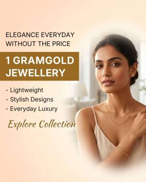 Elegant woman wearing 1 gram gold jewellery showing everyday luxury collection