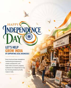 Happy Independence Day Support Local Businesses India Template For Instagram