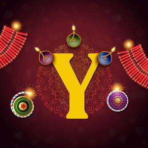 Letter Y with Diwali decorations