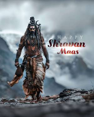 Happy Shravan Maas - Lord Shiva Social Media Post For X