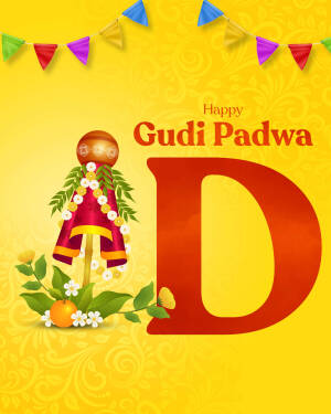 Gudi Padwa celebration with Gudi and decorative elements