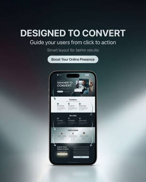 Mobile responsive website design showcasing a conversion-optimized layout with features, benefits, and a contact form