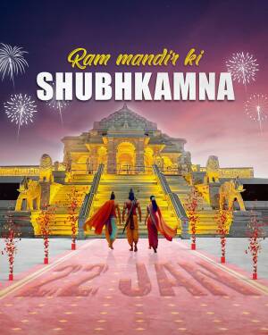 Ram Mandir Inauguration - Shubhkamna Poster For Instagram