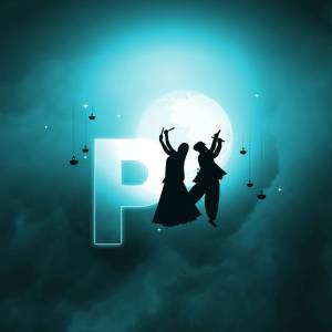 Navratri Celebration With Silhouette Dancers Artwork For LinkedIn
