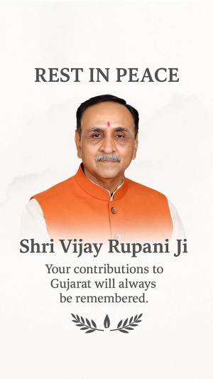 Tribute To Shri Vijay Rupani Marketing Image For LinkedIn