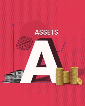 Image depicting asset growth with a large letter 'A' incorporating elements of houses, coins, and a rising graph.