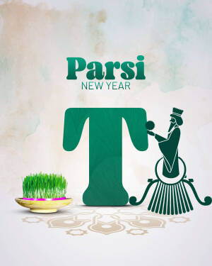 Parsi New Year graphic with traditional elements