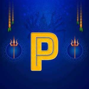 Durga Puja Letter P Flyer For WhatsApp