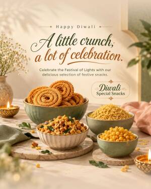 Diwali Special Snacks Celebration Poster For LinkedIn