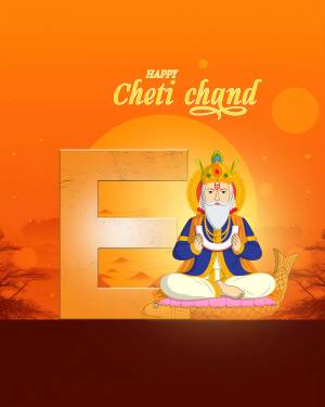 Illustration of Lord Jhulelal for Cheti Chand festival