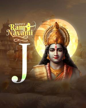 Lord Rama portrait for Ram Navami celebration
