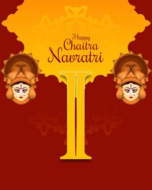 Chaitra Navratri greeting with Goddess Durga imagery