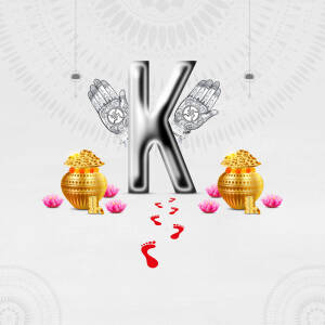 Image depicting a stylized representation of Kuber, the Hindu god of wealth, with the letter 'K' prominently displayed.