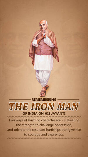 Sardar Vallabhbhai Patel Jayanti Template For Pinterest