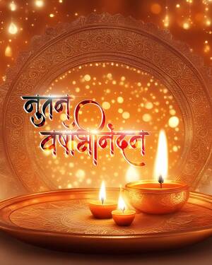 Diwali celebration with lit lamps and decorative background