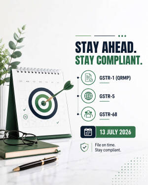 Calendar displaying tax compliance deadlines for GSTR forms with a dartboard illustration