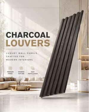 Modern Charcoal Louvers Wall Panels Design For X