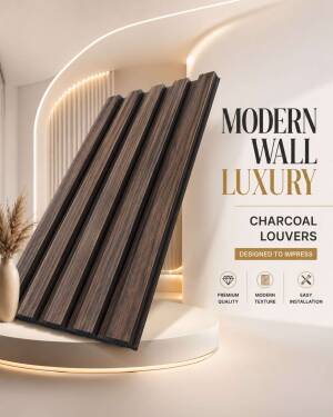 Modern Charcoal Louver Wall Panels Template For Telegram