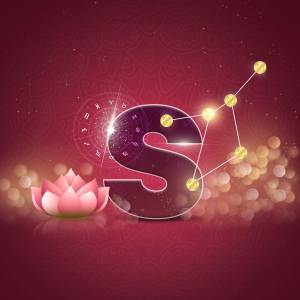Scorpio zodiac sign with lotus flower and constellation
