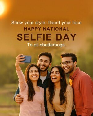 Group of friends taking a selfie for National Selfie Day