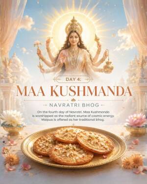 Maa Kushmanda Navratri Day 4 Celebration Status Post For Telegram