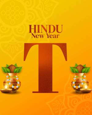 Hindu New Year festive background with traditional elements